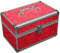 MARELIDA® Schmuck-Kästchen | Glitzer-Optik | Premium Schmink-Beauty-Koffer - klappbaren Fächer | Edel in Form & Design (Rot)