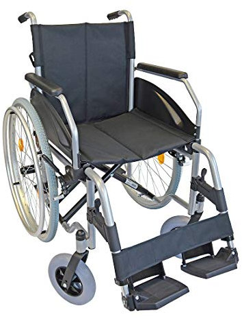 FabaCare Rollstuhl Lexis, Standardrollstuhl faltbar, mit Steckachse, Transportrollstuhl bis 130 kg, Sitzbreite 42 cm