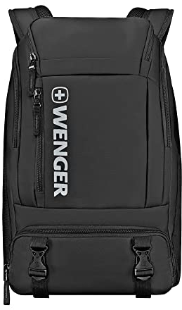 Wenger XC Wynd Travel Laptop Backpack – 16” Backpack with Laptop Compartment and Headphone Pocket, 28L Business Backpack, Wet Pockets, 50cm, Black