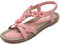 Acfoda Sandales Femme Été Chic Plates Confortable Bohême Chaussure Léger Mules Tongs Orthopédiques Sandalette Cuir nus pieds avec Strass Rose 36