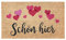 Gift Company - Schön Hier - Herzen - Fußmatte, Türmatte, Schmutzfangmatte - geprägt - Farbe: Natur - 45 x 75 cm