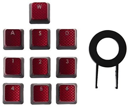 ruiruiNIE 10Pcs / Pack Keycaps für Corsair K70 K65 K95 G710 RGB Strafe Mechanische Tastatur Rot