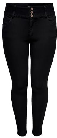 ONLY Carmakoma CARANNA HW SK ANK Jeans Black, Negro, 54W x 32L para Mujer