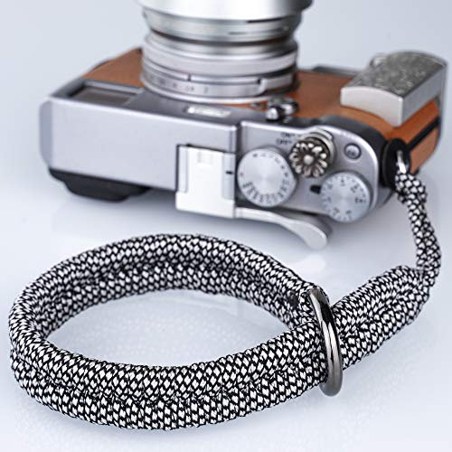 AQAREA Camera Wrist Strap with Safer Connector for Nikon Canon Sony Panasonic Fujifilm Olympus DSLR Mirrorless, Adjustable Paracord Camera Wrist Lanyard, Quick Release Camera Hand Strap(Off-White)