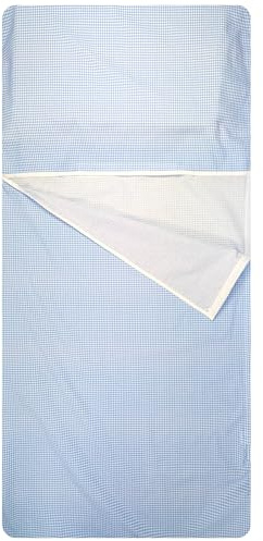 Panini Tessuti Sac de Couchage d'été pour Les bébés de 2 à 6 Ans - Tissu 100% Coton - Made in Italy (Sac de Couchage Square Bleu)