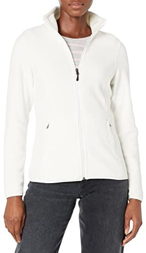 Amazon Essentials Giacca in pile morbido con cerniera intera dal taglio classico (disponibile in taglie forti) Donna, Avorio, XL