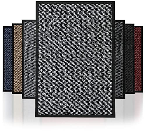 Barrier Door Mat Heavy Duty Rubber Non-Slip Floor & Kitchen Mat Easy Clean Absorbent Soft Feel Entrance Rug Floor Mat (Silver, 40x60 cm)