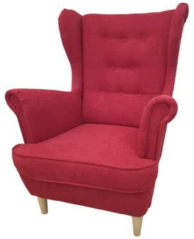 MartHome Einzelsofa Loungesessel Wohnzimmersessel, Stoffsessel - Relax Sessel TV Ohrensessel, Bequemer Loungesessel Wohnzimmer - Skandinavischer Sessel (Rot, A6)