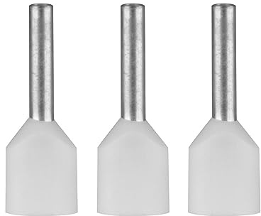 100 Stück ERKO Doppel-Aderendhülsen, Aderquerschnitt 0,5 mm2 Länge 8 mm professionelle Kabelschuhe aus galvanisch verzinktem Kupfer mit Polyamidisolierung
