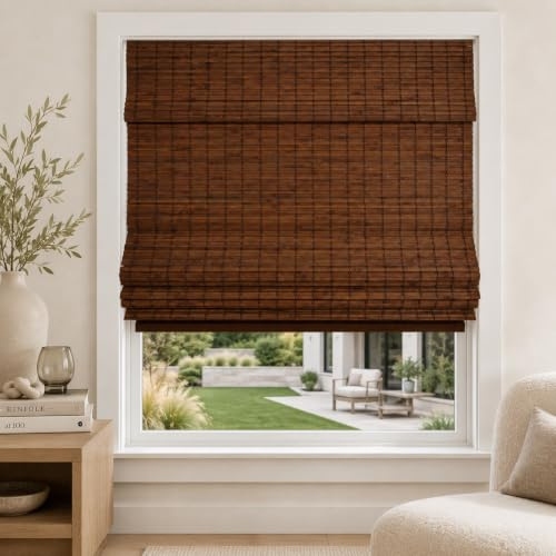 CHICOLOGY Jalousien, Raffrollo aus Bambus, Terrasse, Jalousien und Schatten, Fensterschutz, 88,9 cm B x 162,6 cm H, Elch (Verdunkelung)