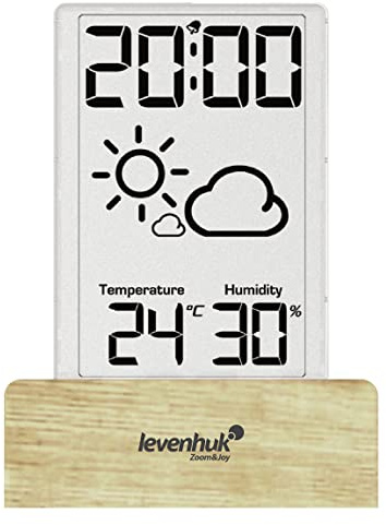 Levenhuk Wezzer BASE L60 Drahtloses Digitales Thermohygrometer mit Uhr und Wettervorhersagefunktion