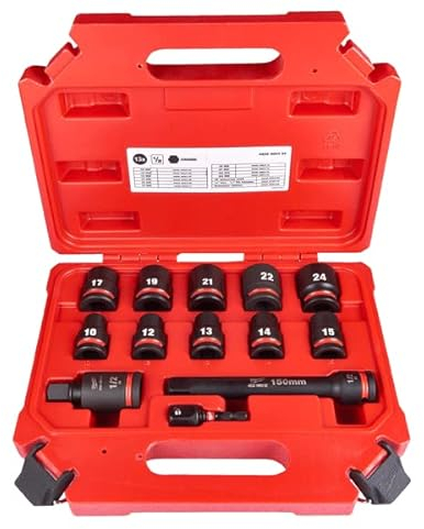 Milwaukee Shockwave 1/2 Impact Socket Set 13 Piece