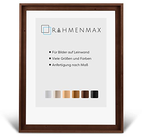 RahmenMax® Luzern Schattenfugenrahmen 60x75 cm aus lackiertem Massiv Holz/Rahmen für Leinwand/Bilderrahmen für Keilrahmen/Leinwandrahmen in Mokka - Maßanfertigung möglich