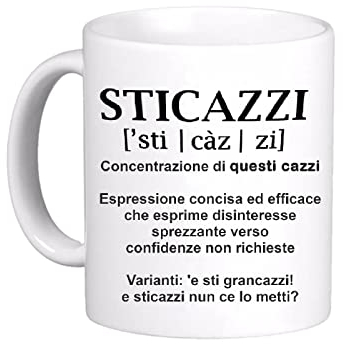 le herisson Tazza STICAZZI scritta significato Mug simpatica divertente regalo amico collega ufficio amica fidanzato marito 635