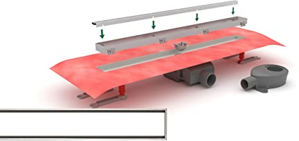 VIGOUR-SET Duschrinne + Designrost individual 3.0 - Variante Fliese 900 mm