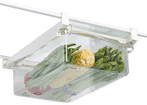 Refrigerator Storage Box,Refrigerator Organizer Bins with Handle Pull-out Fridge Drawer Organizer Freely Pullable Refrigerator Egg Storage Box Vegetable and fruit Containers Basket (ordinary box)