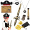 Hifot 29 Stück Kapitän Kostüm Accessoires Set - Piraten Hut, Kompass, Geldbeutel, Augenklappe, Kappe - Zubehör für Kinder und Erwachsene - Halloween Party Rollenspiel