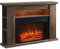 FLAMME 51 Lipson Electric Fireplace Suite Rustic Dark Oak Colour with Storage Shelves Includes 2000w Heater with Glass Fronted Flame Effect, Remote Control