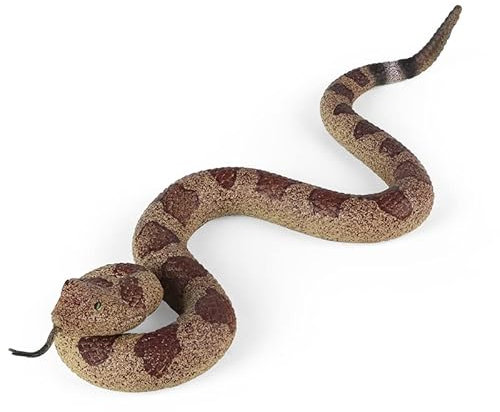 SIENON Realistic Fake Snakes Toy Soft Rubber Snake Figure Garden Scare Birds and Squirrels, Rattlesnake Figurines Stress Relief Gag Toys Halloween Decoration Party Favors Prank Props (SUK051)