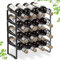 Mutool 4 Tier Stackable Wine Racks Hold 16 Bottles Wines,Metal Freestanding Stand Wine Organizer Holder Countertop Liquor Storage Shelf，Black (4 Tier)