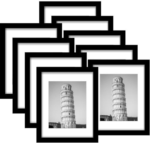Wiscet 11x14 Picture Frame Set of 9, for Wall or Tabletop Display, Black
