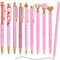 AUAUY 10PCS Stylo Bille, Stylos à Bille Diamant Stylo en Cristal en Métal, Encre Noire Stylos Personnalisés à Bille Rechargeables pour Maison École Bureau Cadeau Mariage Invité Cadeaux de Fête(Rose)