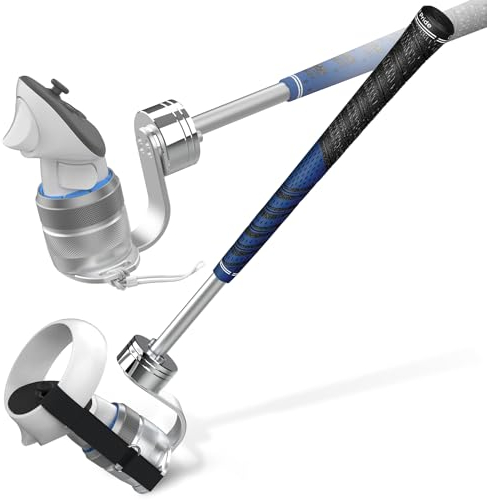 Weighted Golf Club Attachment for Meta Quest 3 & 2-90 DEGREE VERSION Aluminum Golf Club Adapter Handle Compatible with Quest 3/2/1 and Quest Pro, Realistic Grip VR Golf Handle Accessory (Right)