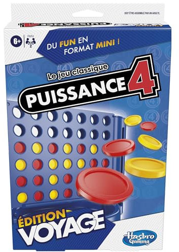 Hasbro Gaming Power 4 Edition Travel, Board Game, Portable and Multiplayer, Travel Games, Stacking Games for Kids from 6 Years, Perfect for Summer.