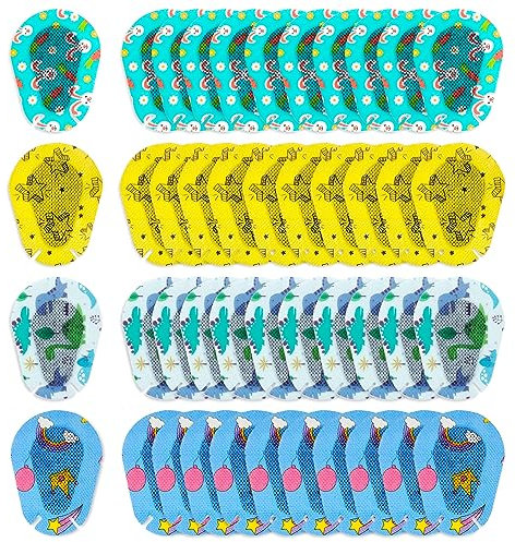 Lot de 80 patchs adhésifs respirants pour les yeux - 4 styles - Pour enfants et adultes