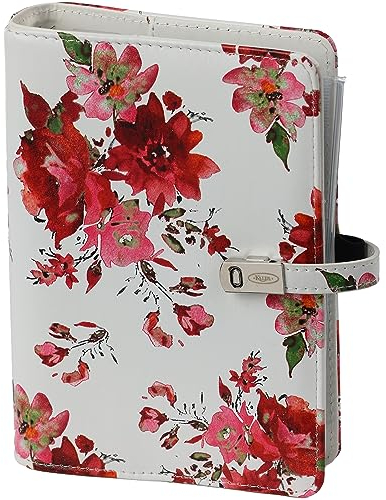 Organizer Agenda Nachfüllbares Ringbuch Loseblatt Binder 6 Löcher Notizbuch Ringbinder Planer Tagebuch Terminplaner Woche Auf Zwei Seiten Nachfüllkalender 2024 2025 2026, A6 Personal, Rote Rose