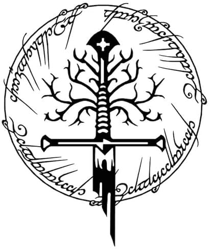 NORTH KAISER Herr der Ringe Metall Wandkunst | Schwurdekor für Fantasy Liebhaber | Einzigartiges Geschenk für Ihn | Rustikale Heimdekoration | Einweihungs für Filmfans (Schwarz, 60 x 50 cm)
