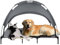 NAIZY 122x92cm Hundebett Erhöhtes Hundeliege Outdoor Kühlendes Haustierbett Wasserdichtes Katzenbett mit Baldachin & rutschfeste Fußpolster Katzenliege, für Indoor/Garten