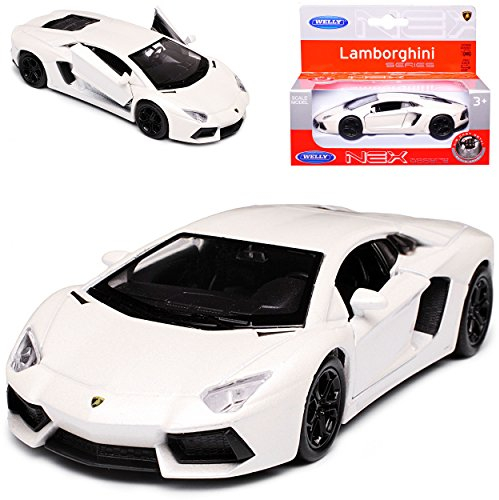 Welly Lamborgihini Aventador LP700-4 Coupe Pearl Weiss Ab 2011 mit Rückzugsmotor ca 1/43 1/36-1/46 Modell Auto