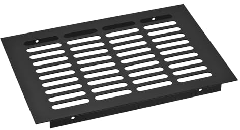 sourcing map 1pcs Rectangle Ventilation Grille Aluminum Alloy Mesh Air Vent Cover Louvered Ventilation Cover for Cabinet Wardrobe Shoe Cabinet Closet, 225x150mm/8.86x5.91