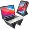 AboveTEK Tragbarer Laptopunterlage, 2-in-1 PU-Leder Faltbarer MacBook Ständer für Schreibtisch, Passt für 14~17 MacBook Air Pro Tablets, Verstellbarer Notebook Unterlage für Bett Sofa Couch Reise