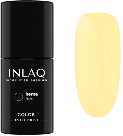 INLAQ® UV Nagellack Gelb - 6 ml Hema Free - Langlebiger UV Lack - Nail Polish - Sweet Candies Kollektion - Gelnägel - Shellac Gel - Gellack ohne Hema | 1064- Banana Mania