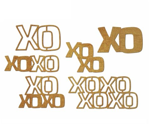 XMZZMX XOXO Hugs and Kisses Metall-Stanzformen für Kartenherstellung, Papierprägestanz-Set, Vorlagen, Aufbewahrungstaschen, Zubehör, Fotorahmen, Album, DIY, Scrapbooking, Schablonen-Sets