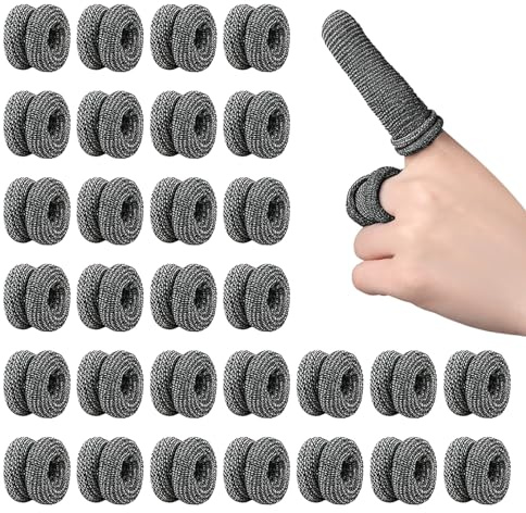 30PCS Finger Bandages Tubular, Reusable Cots Finger Bandage Protector Black | Cotton Finger Bandage Elastic Soft Finger Protectors Breathable Universal for Garden Kitchen Sports Sculpture Office Work