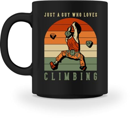 Just a Guy Who Loves Climbing Bouldern Kraxler Escalada - Taza, Negro , 50/52