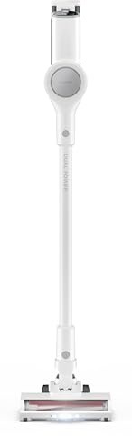 SHARP VC-SV10MMAEU-W Akku Staubsauger, Dual Power Comfort, Kabellos, 2 austauschbare Akkus, 50 Minuten Betriebszeit, Auswechselbare Rolle, Ideal geeignet für Tierhaare, HEPA13-Filter, Weiß