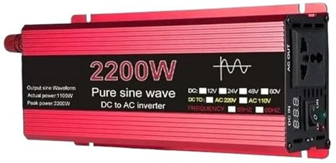 nmbhus Pure Sine Wave Inverter DC 12V/24V To AC 1000W 1600W 2000W 2200W Portable Power Bank Converter Solar Inverter (Color : 2200w, Size : 24V)