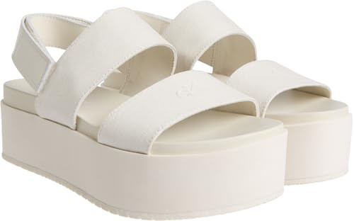 CK JEANS Flache Damen-Sandalen YW0YW01788, Beige (Triple Turtle Dove), Größe 40, Beige Triple Turtle Dove, 41 EU