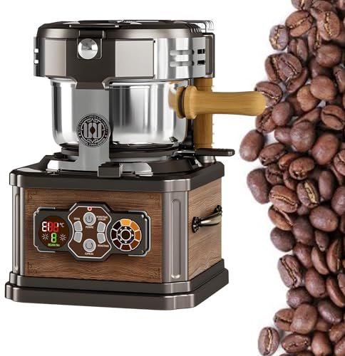 150g Coffee Bean Roaster, 8 Heating Settings, Cafe&Home Coffee Bean Roaster, Silent Roasting,Precise Temperature Control, Automatic Peeling,Nostalgic Retro