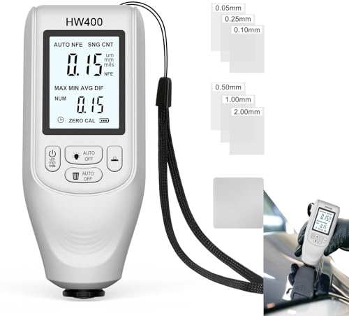 Nbbwwu Auto Paint Thickness Meter - Paint Thickness Measuring Tool | 0 2000UM Coating Thickness Gauge, Paint Thickness Meter, Paint Depth Gauge for Car Paint