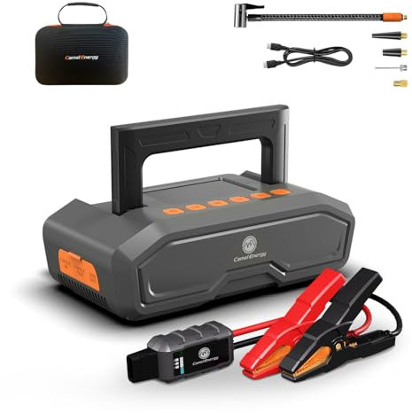 CamelEnergy 4000A Car Jump Starter with 150 PSI Air Compressor 24000mAh, 12V Car Battery Charger Jump Box up to 9L Gas and 8.5L Diesel