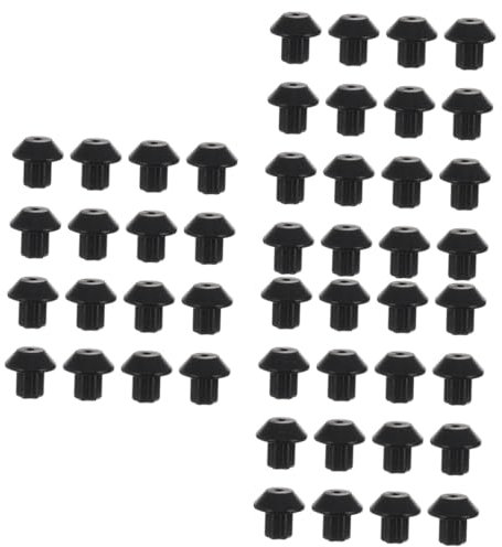 HOMSFOU 2 Set Tappetino Per Fornelli A Gas Fornelli A Gas Piedi Griglia Piedini in Gomma Per Piano Cottura Piedini Per Bruciatore Piede A Grata Gomma Da Cancellare Black 48 Pezzi * 2