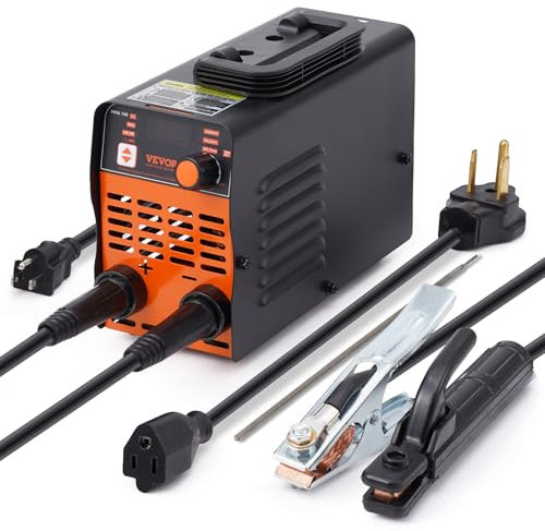 VEVOR Saldatrice ad Elettrodo 100A, Saldatrice TIG ARC/Lift con Ampio Schermo LED, Saldatrice a Elettrodo Portatile 2 in 1, Hot Start, Antiaderente, VRD, Saldatrice ARC MMA per Saldatura Portatile