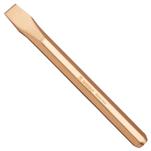 WEDO Non-sparking flat chisel, beryllium copper cold chisel, 30mm blade, hex shaft floor chisel, length 300mm, non-magnetic, DIN standard, BAM and FM certified