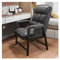 Ergonomisches Ledersofa mit hoher Rückenlehne und verstellbarer Rückenlehne, Ottomane und dicker Polsterung, Grau (Größe: ohne Ottomane)