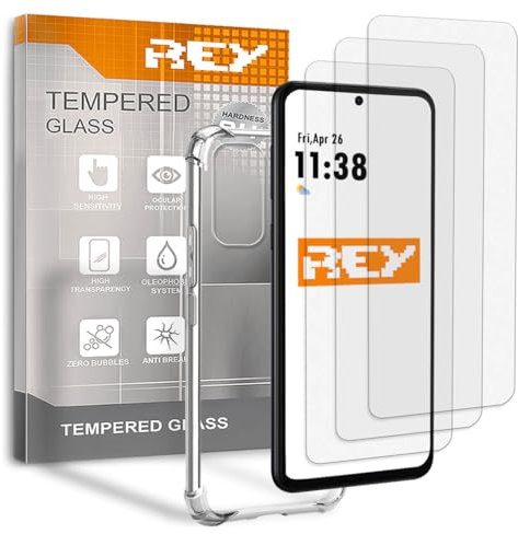 Lot de 3 Verre Trempé et Coque Anti-Shock pour Motorola Moto G 5G 2024, Verre trempé et Silicone TPU Haute résistance